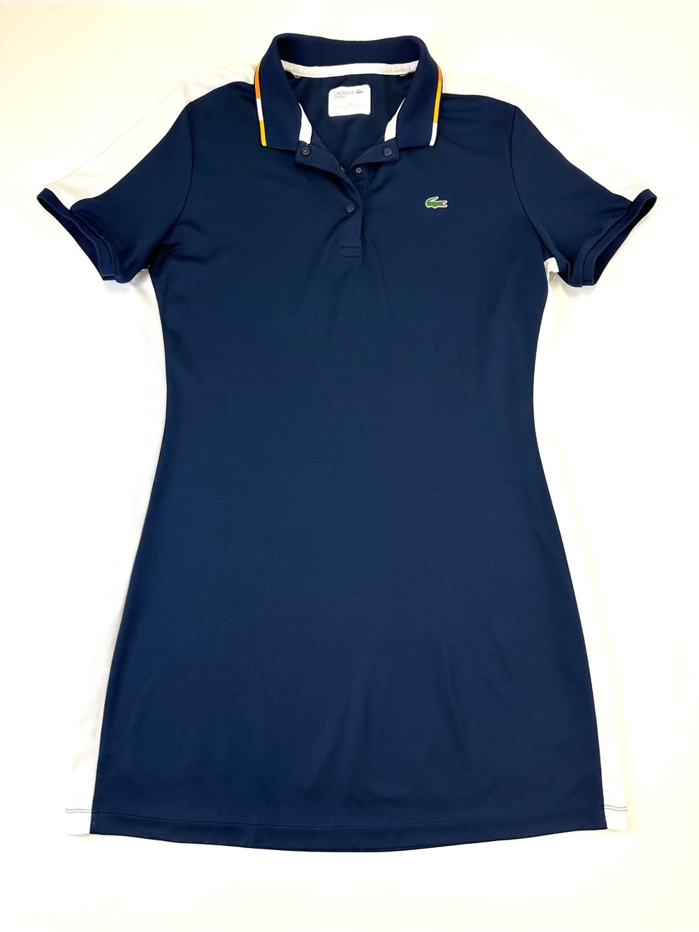 Lacoste Sport Polo Shirt Dress Navy White Size 42